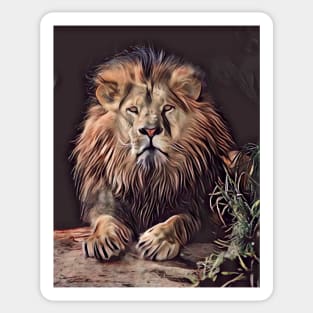 A menacing lion Sticker